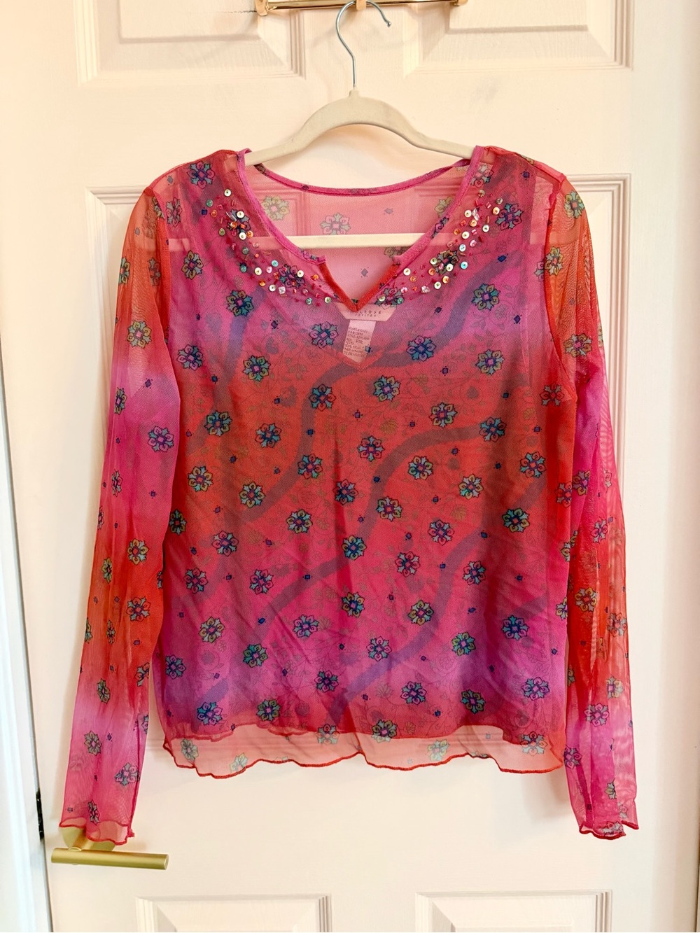 Pink orange melrose petites top